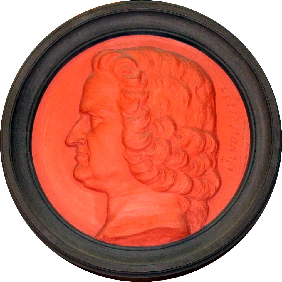 Bernard de Jussieu, médaillon en terre cuite de Aimé Charles Irvoy, 1871