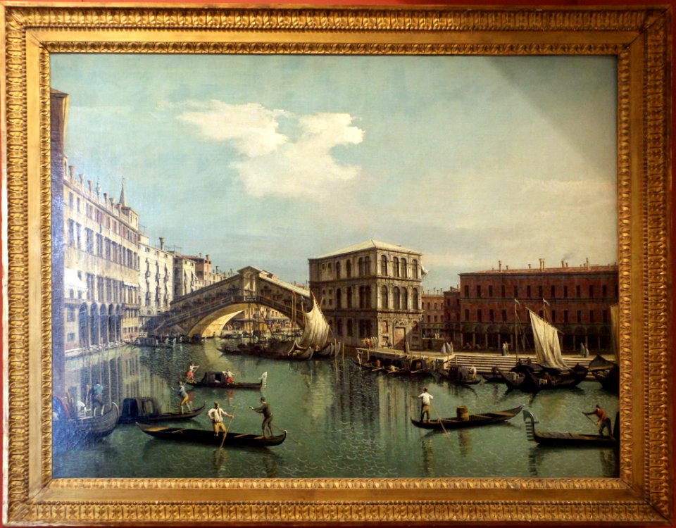 Bernardo bellotto, il ponte di rialto visto da nord, 1739-42 ca. 01