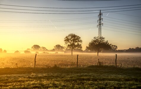 Autumn power line strommast photo