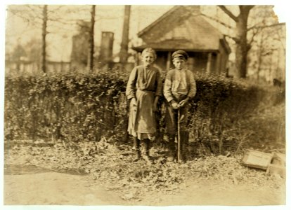 Bertha Thomas. Been in mill work 2 years. Johnnie Thomas, 'helps sister' all the time now. This is a popular method of evading the law. They work in Atherton Mill. LOC nclc.01563