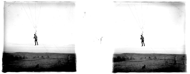Berzy. R. B. en ballon captif - Fonds Berthelé - 49Fi396