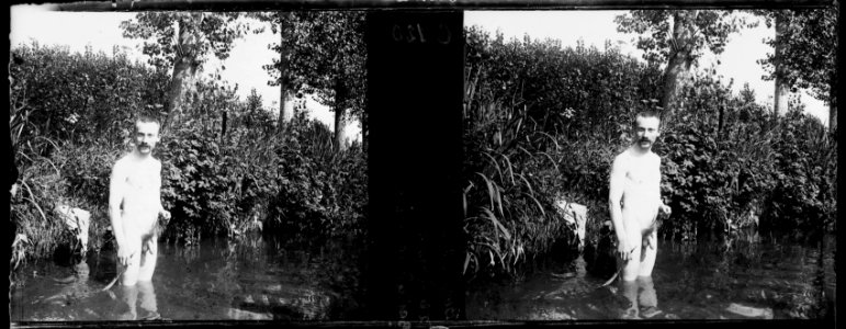Berzy. 27-07-1917. X. de Massia. Bain dans la Grise (Crise) - Fonds Berthelé - 49Fi376