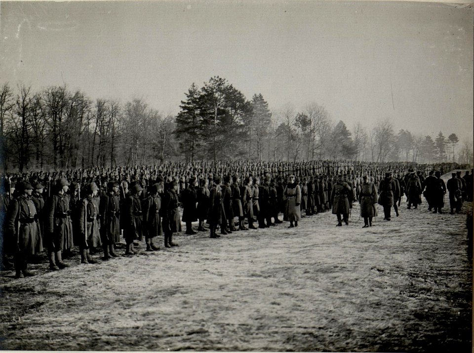 Besichtigung des Infanterieregimentes 82 durch Erzherzog Karl bei Nowy Knierut am 2.2.1916 (BildID 15541526)