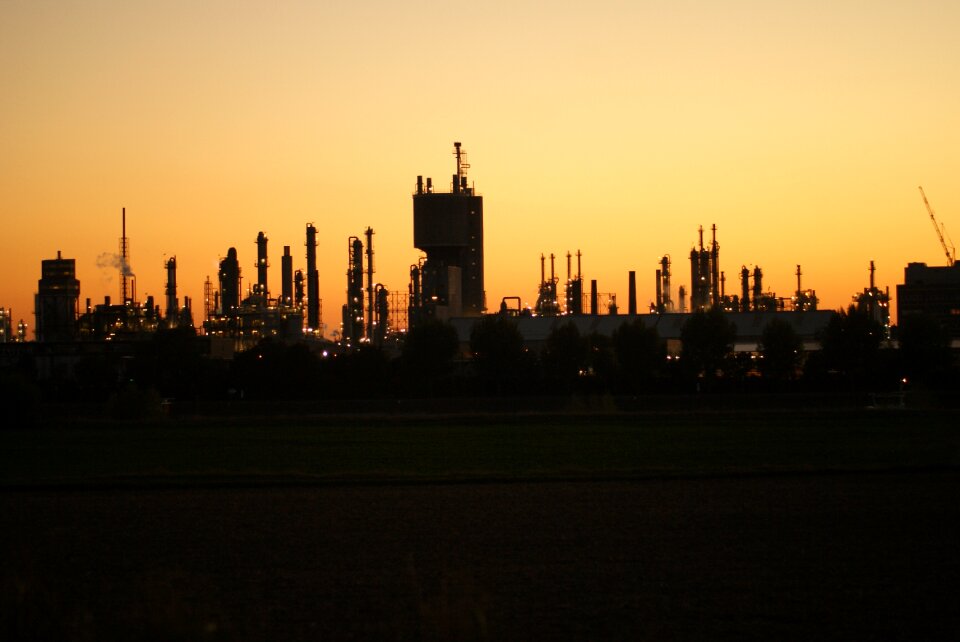 Sunset skyline industry