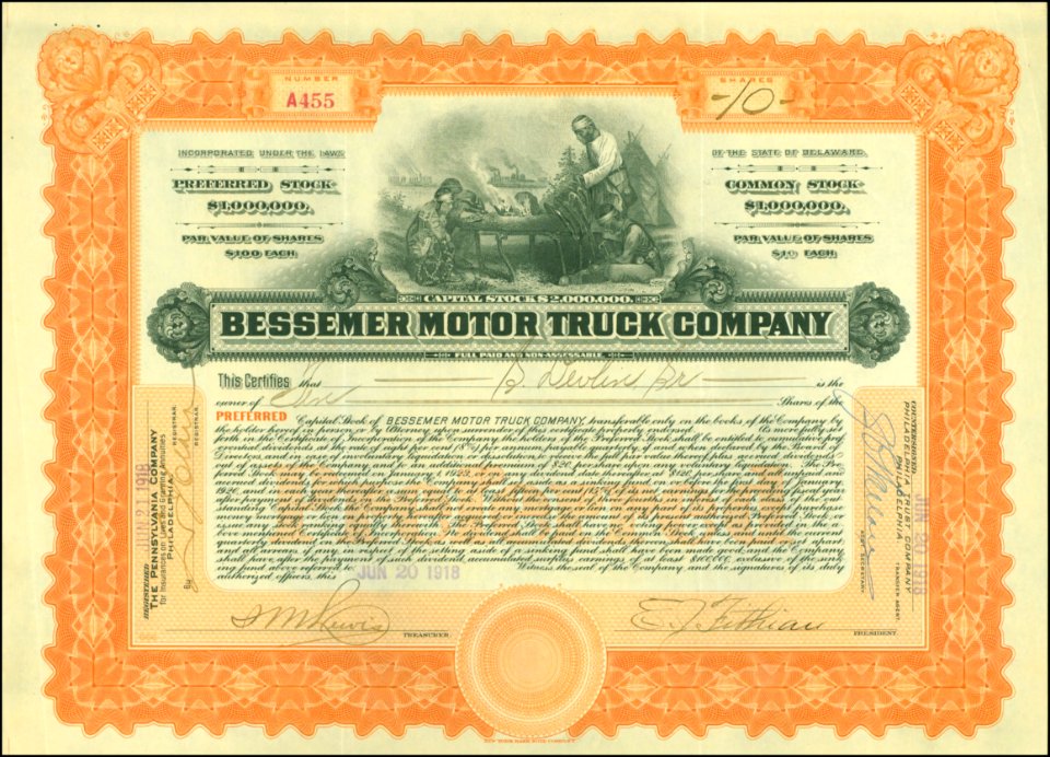 Bessemer Motor Truck Comp. 1918