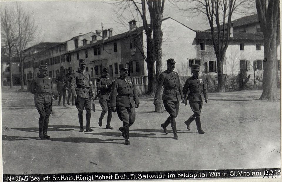 Besuch Sr.Kais.Köigl.Hoheit Erzh.Fr.Salvator im Feldspital 1205 in St.Vito am 13.3.18. (BildID 15615750)