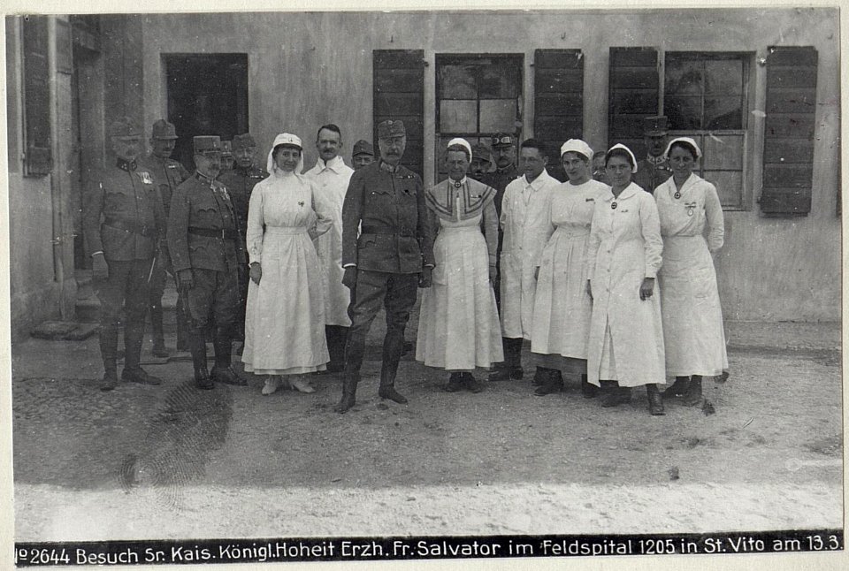 Besuch Sr.Kais.Köigl.Hoheit Erzh.Fr.Salvator im Feldspital 1205 in St.Vito am 13.3.-- (BildID 15615743)