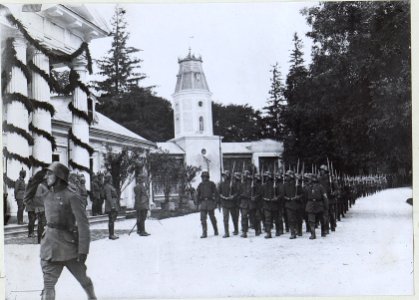 Besuch S.M.des Königs Friedrich August v.Sachsen 6.9.1917 in Chorostkow. (BildID 15730186)
