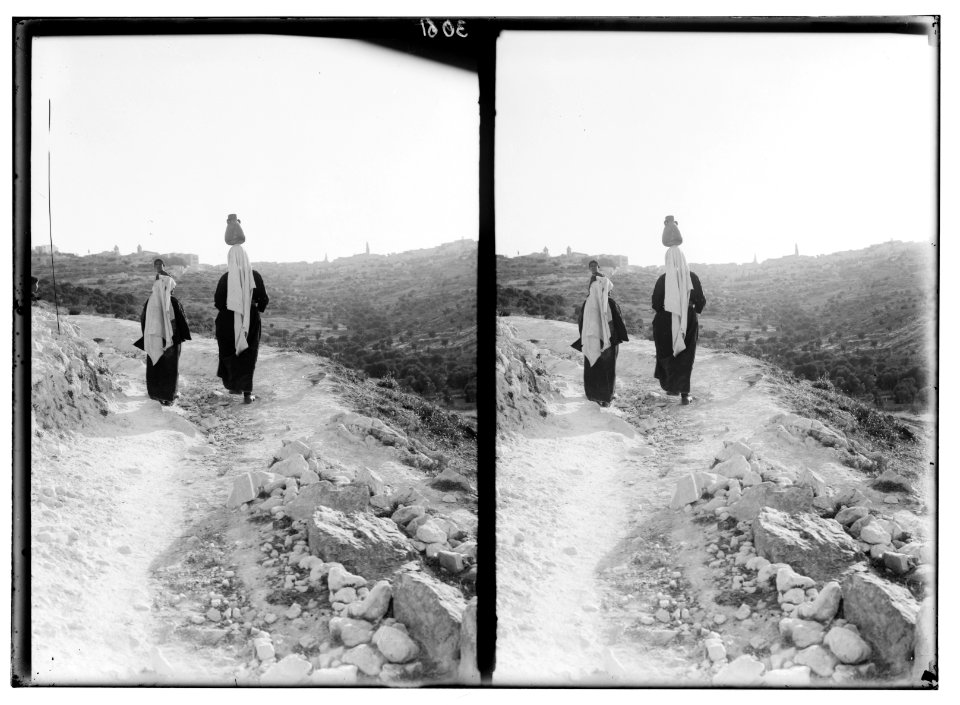 Bethlehem and surroundings. A mountain path to Bethlehem. Suggestive of 'Let us now go even unto Bethlehem.' Luke 2.15 LOC matpc.02610