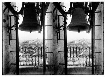 Bethlehem from a belfry, showing the Church of the Nativity and the Herodium LOC matpc.04960