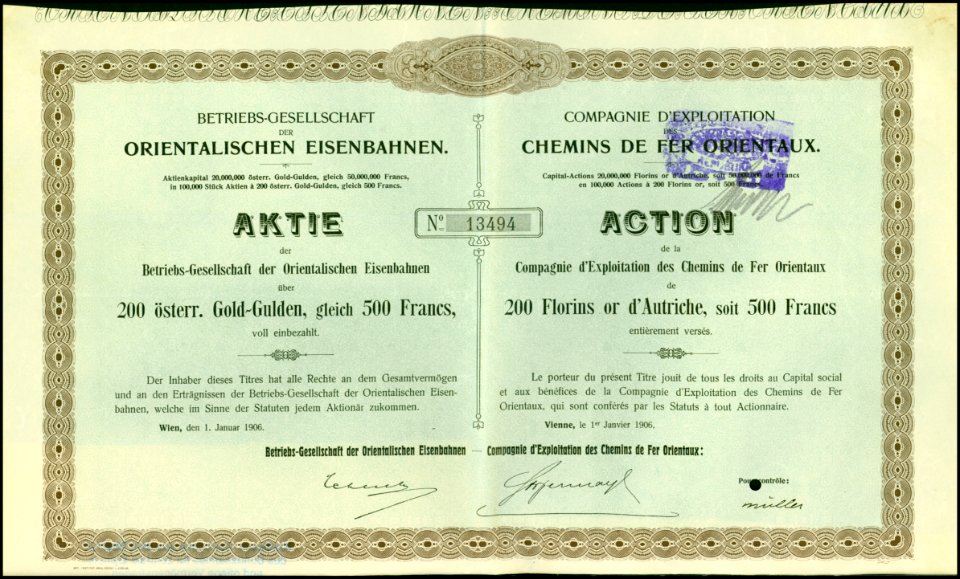 Betriebs-Gesellschaft der Orientalischen Eisenbahnen 1906