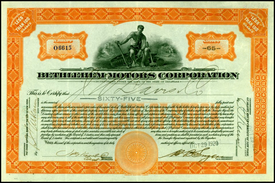 Bethlehem Motors 1920