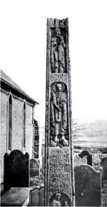 Bewcastle Cross, West Face, John the Baptist, Figure of Christ, and Runes