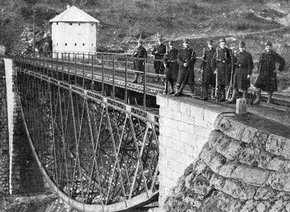 Bewachung von Eisenbahnen und Brücken an der österreichisch serbischen Grenze