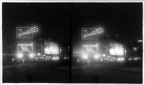 Broadway and Herald Square Theatre at night, New York City LCCN89713499 photo