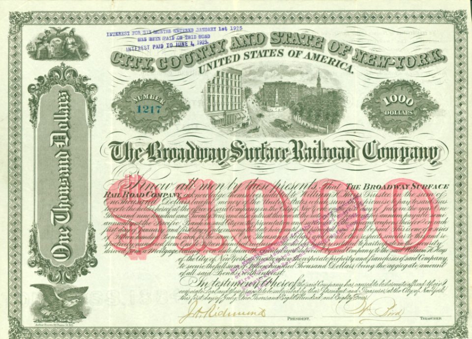 Broadway Surface RR 1884