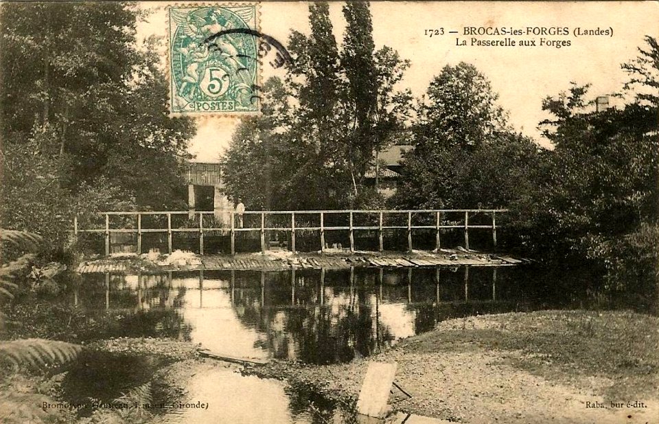 Brocas (Landes) - Passerelle aux forges