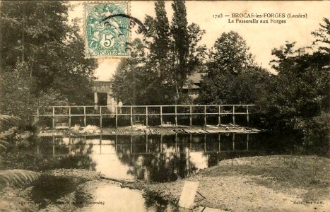 Brocas (Landes) - Passerelle aux forges