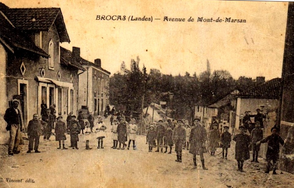 Brocas (Landes) - route de Mont-de-Marsan