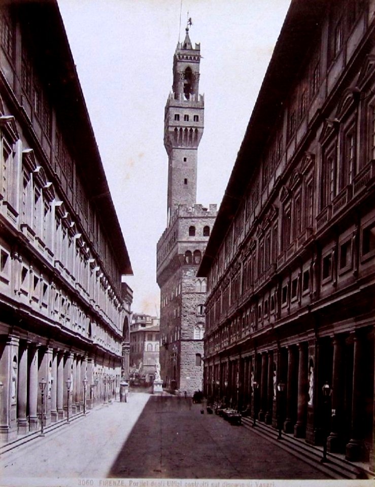 Brogi, Giacomo (1822-1881) - n. 3060 - Firenze - Portici degli Uffizi costruiti sul disegno del Vasari