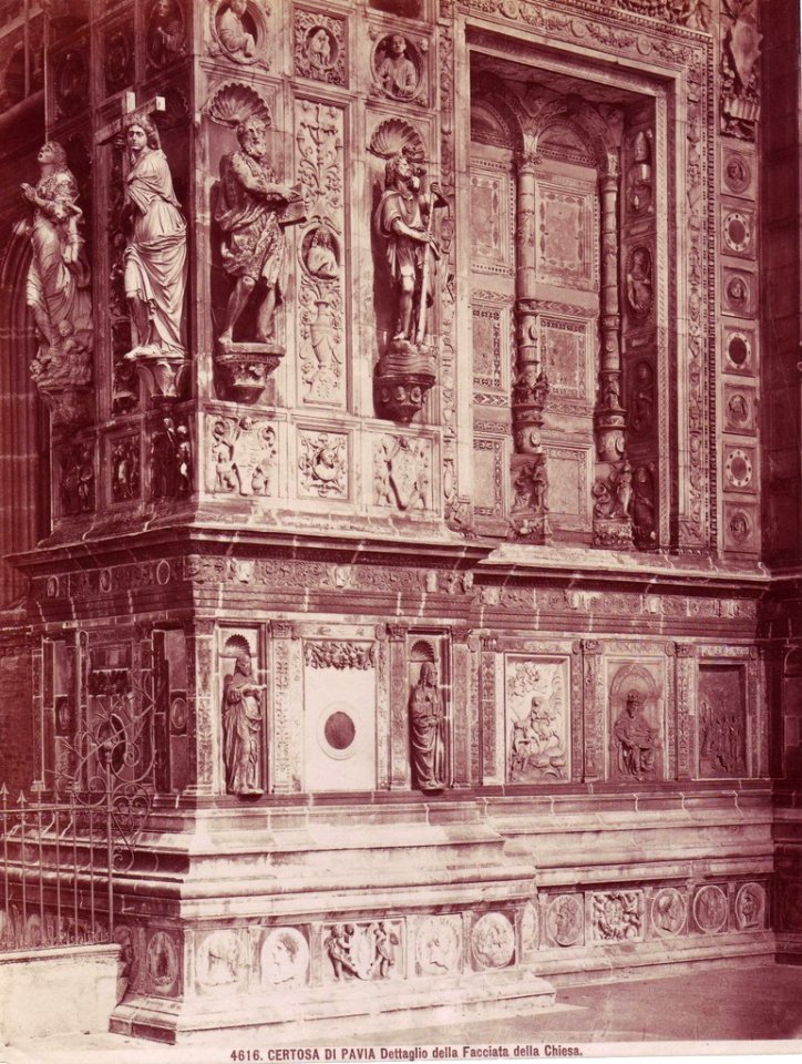 Brogi, Giacomo (1822-1881) - n. 4616 - Certosa di Pavia - Dettaglio della facciata della chiesa