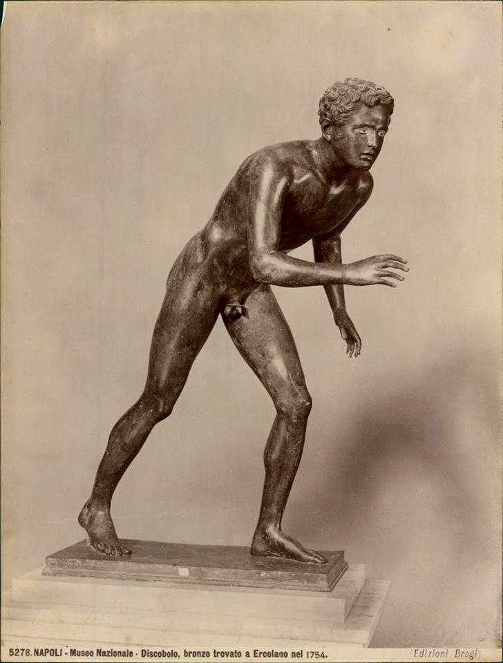 Brogi, Giacomo (1822-1881) - n. 5278 - Napoli. Museo Nazionale. Discobolo, bronzo trovato ad Ercolano nel 1754 - 