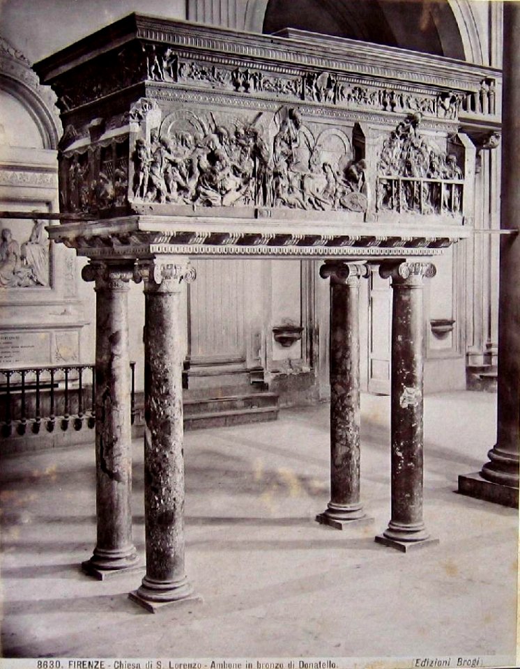 Brogi, Carlo (1850-1925) - n. 8630 - Firenze - Chiesa di S. Lorenzo - Ambone in bronzo di Donatello