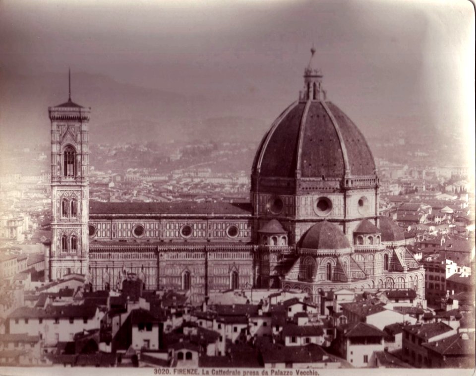 Brogi, Giacomo (1822-1881) - n. 3020 - Firenze - La cattedrale presa da Palazzo Vecchio
