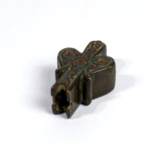 Bronze enamelled finial