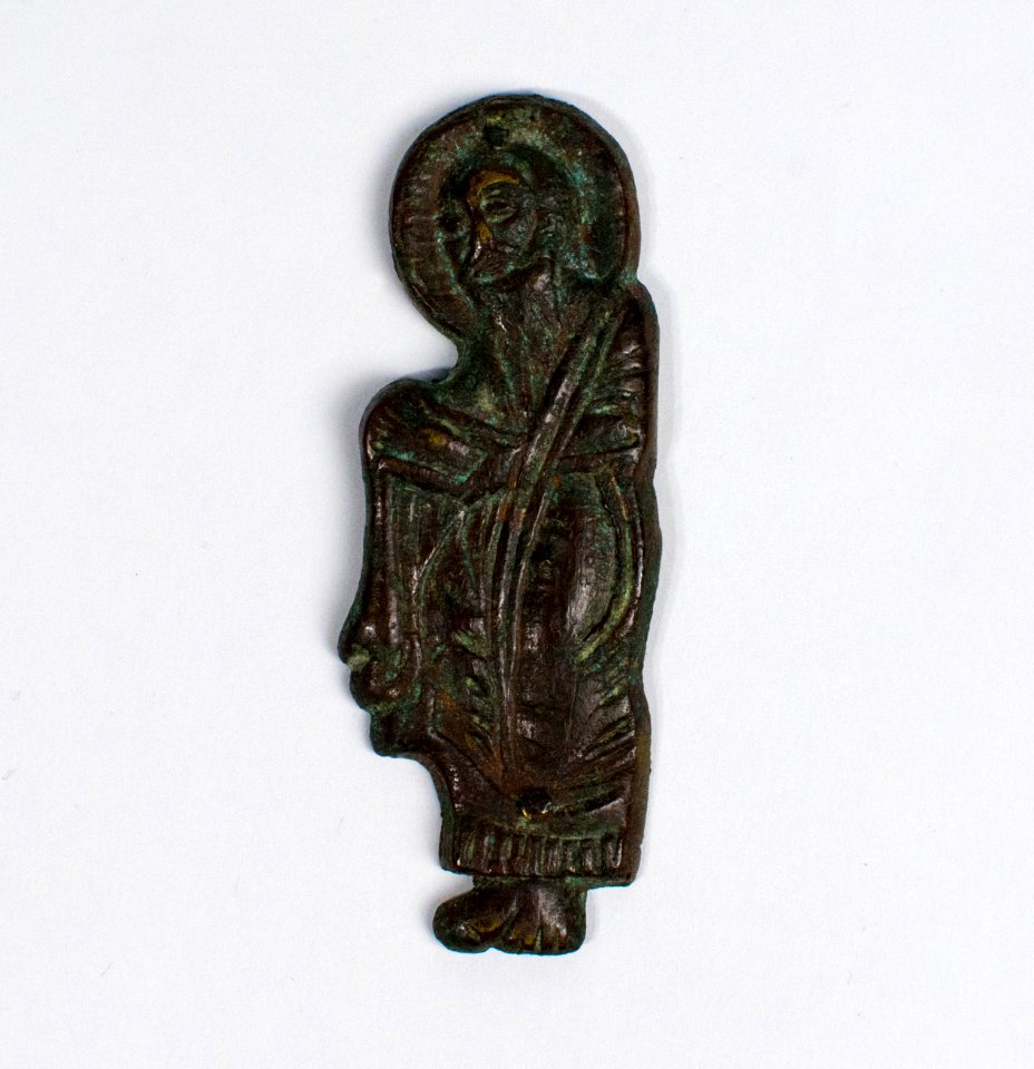 Bronze figure of a saint