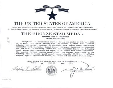 Bronze Star Medal JackSwanstrom