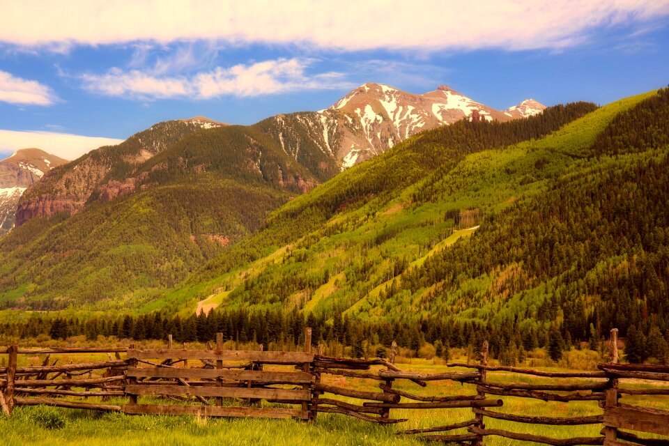 Wooden fence valley nature