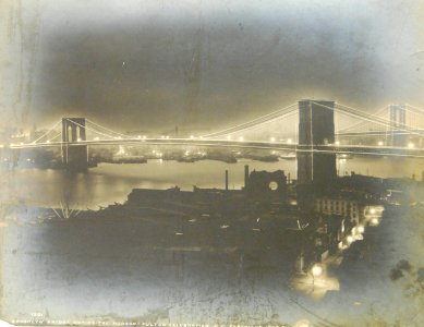 Brooklyn Bridge during the Hudson-Fulton Celebration, August Loeffler, 1909 (37627146966)