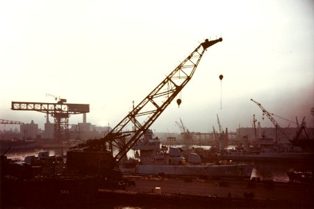 Brooklyn Navy Yard at dusk, in the summer of 1943 (80-G-K-3859)