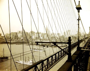 Brooklyn Bridge, New York City, New York, 1908, August Loeffler (37627156146)
