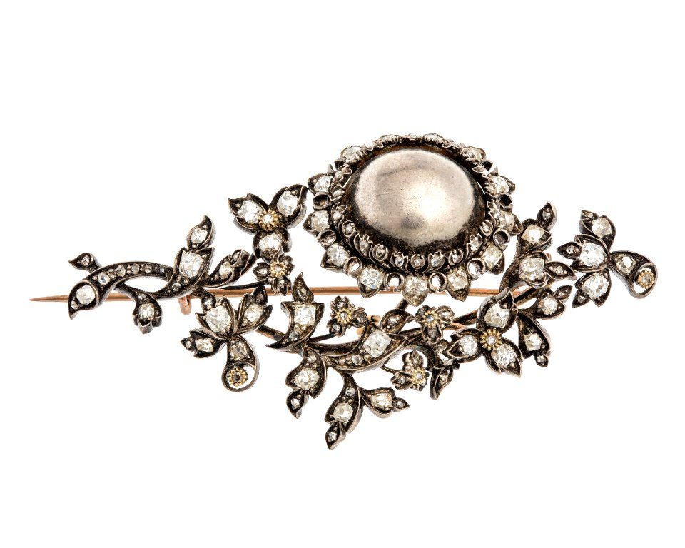 Brosch av silver och guld med diamanter, 1840-tal - Hallwylska museet - 110312