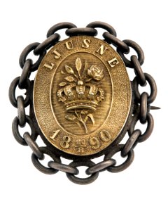 Brosch från Oscar IIs besök i Ljusne, 1890 - Hallwylska museet - 110323