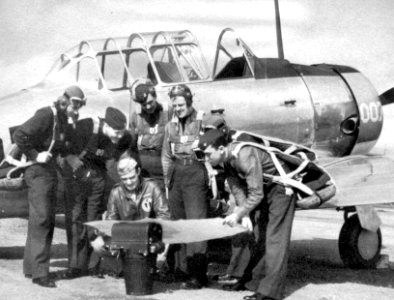 Brooks Field - Observation Cadets and Training Instructor with T-6