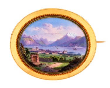 Brosch med miniatyrmålning, 1860 - Hallwylska museet - 109705