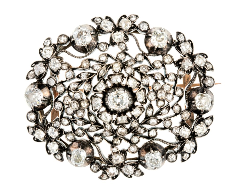 Brosch av guld med brasilanska briljanter - Hallwylska museet - 109933