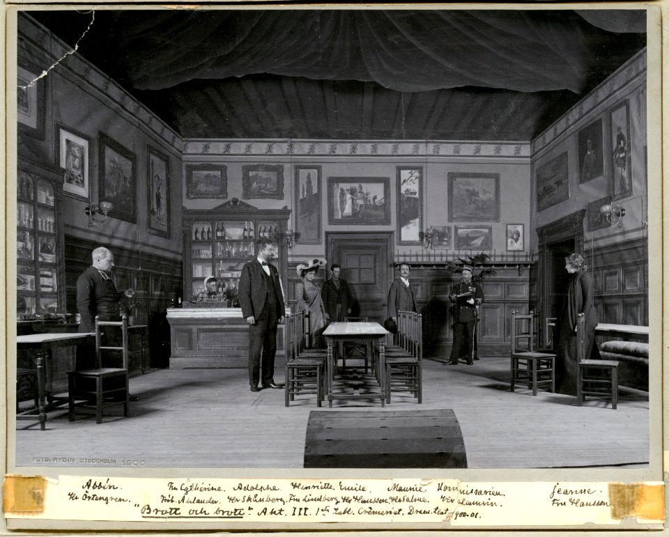 Brott och brott, Dramatiska teatern 1900. Föreställningsbild - SMV - H12 006