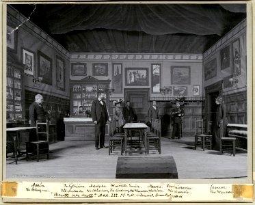 Brott och brott, Dramatiska teatern 1900. Föreställningsbild - SMV - H12 006