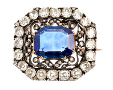 Brosch med safir och diamanter, 1800-tal - Hallwylska museet - 110259