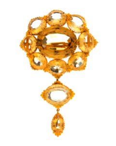 Brosch med topaser. Julklapp till Wilhelmina från Walther 1866 - Hallwylska museet - 109739
