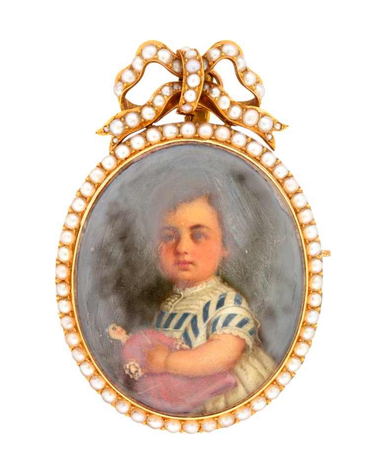 Brosch, 1872 med porträtt föreställande Elma von Hallwyl - Hallwylska museet - 109601