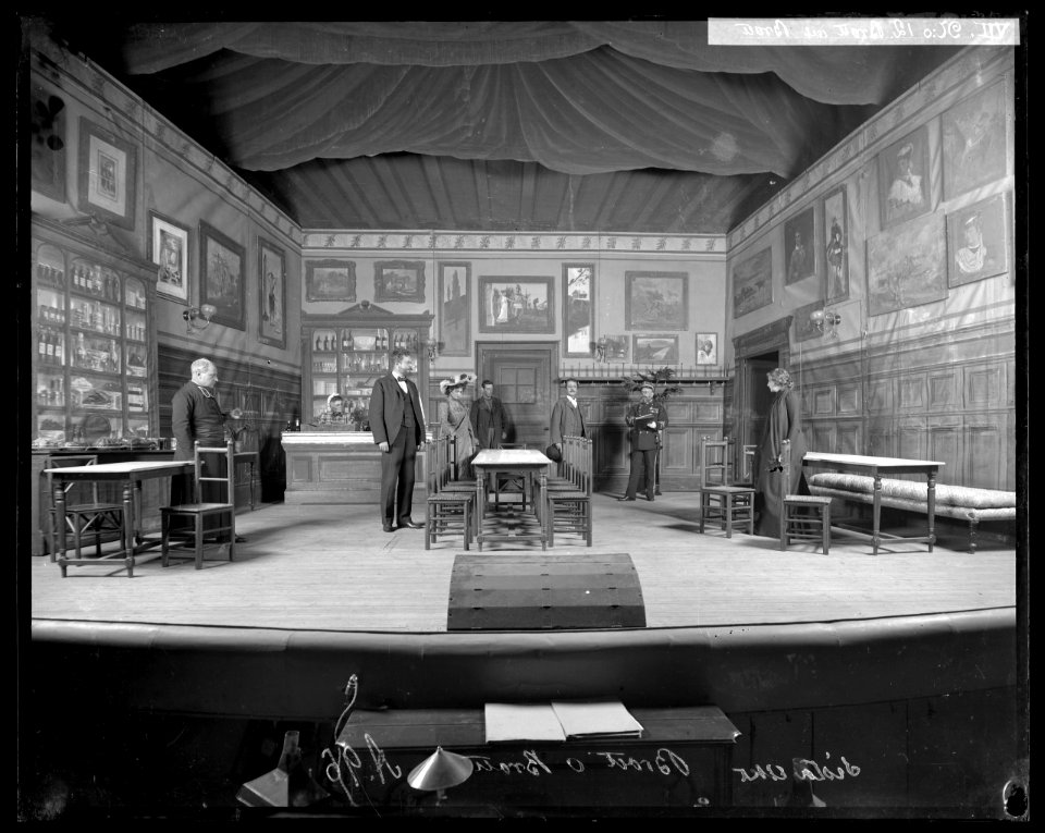 Brott och brott, Dramatiska teatern 1900. Föreställningsbild - SMV - DrT067