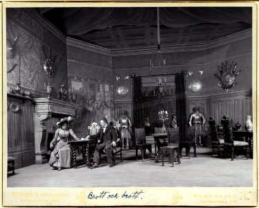 Brott och brott, Dramatiska teatern 1900. Föreställningsbild - SMV - H12 005