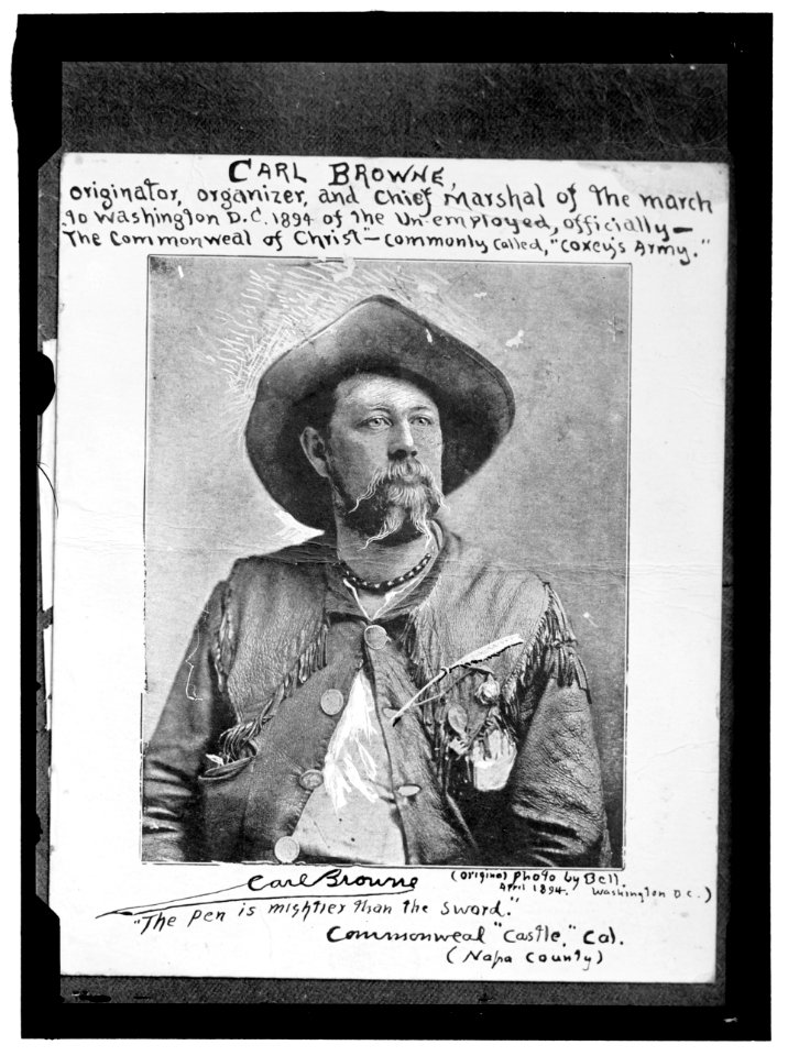BROWNE, CARL. OF COXEY'S ARMY, 1894 LCCN2016864837