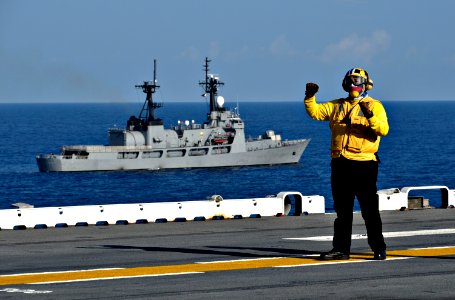 BRP Ramon Alcaraz as seen from the USS Wasp at Balikatan 2019