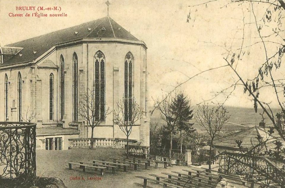 Bruley (Meurthe-et-Moselle) - Chevet de l'Eglise nouvelle (Cliche A. Laroppe)